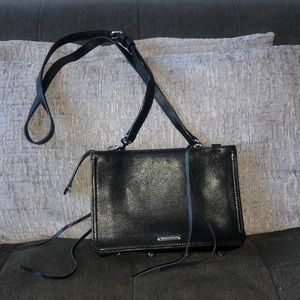 Rebecca Minkoff mini black leather crossbody